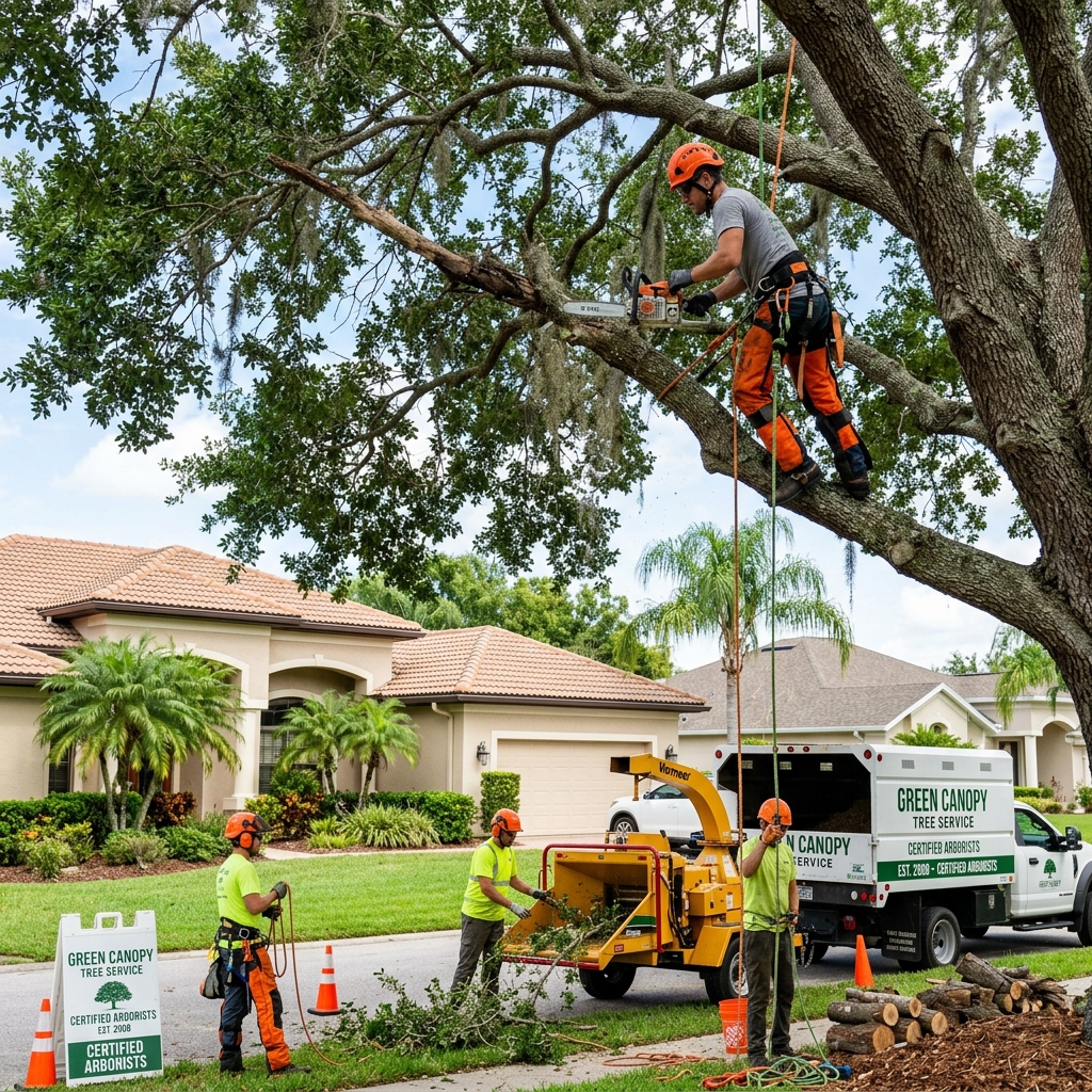 Tucker's Tree & Bobcat Services crew and equipment